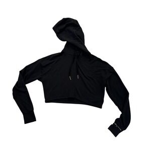 Gymshark Whitney Simmons‎ Cropped Hoodie Sweatshirt Black Activewear Size Small
